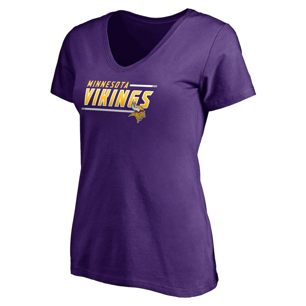 Minnesota Vikings Women's Mascot In Bounds V-Neck T-Shirt - Purple on sale