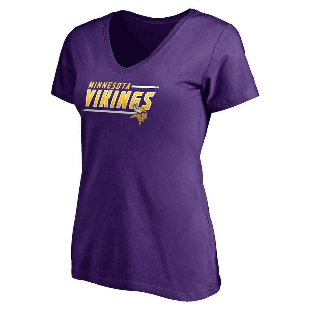 Minnesota Vikings Women's Mascot In Bounds V-Neck T-Shirt - Purple on sale