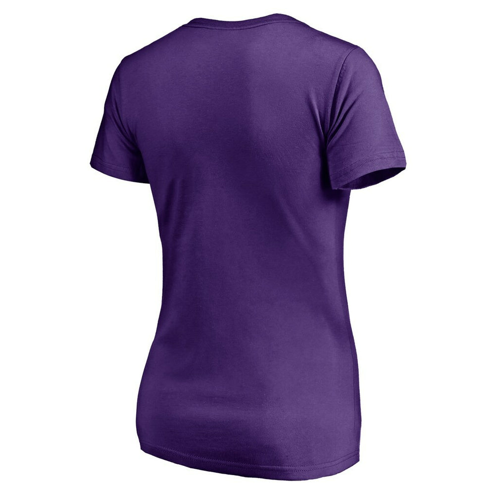 Minnesota Vikings Women's Mascot In Bounds V-Neck T-Shirt - Purple on sale