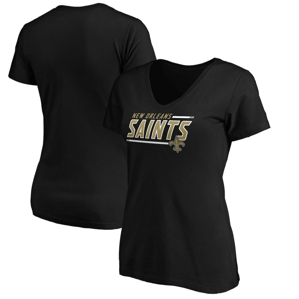 New Orleans Saints Women's Mascot In Bounds V-Neck T-Shirt - Black cheap