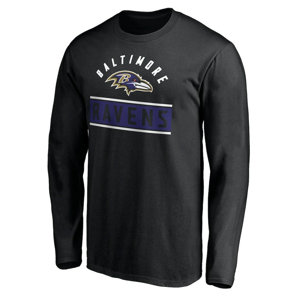 Baltimore Ravens Team Arch Knockout Long Sleeve T-Shirt - Black for sale