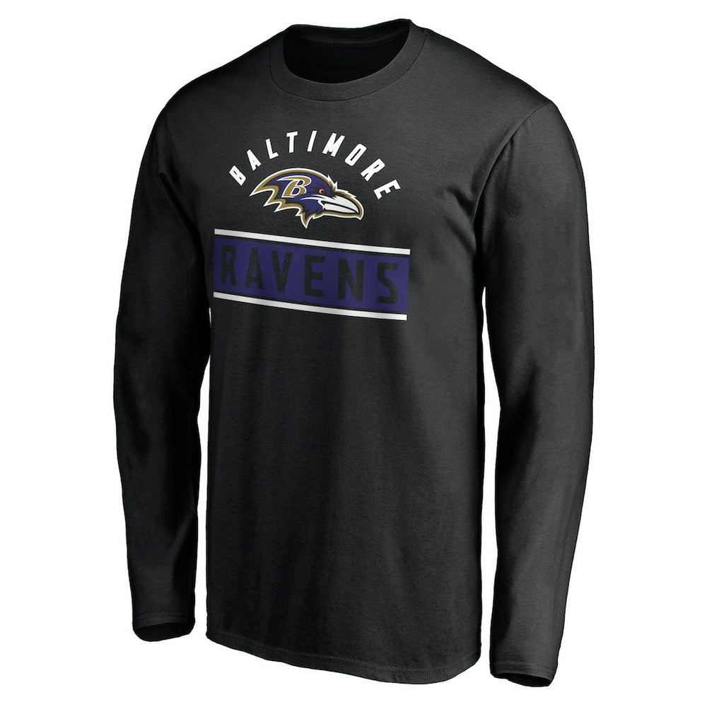 Baltimore Ravens Team Arch Knockout Long Sleeve T-Shirt - Black for sale