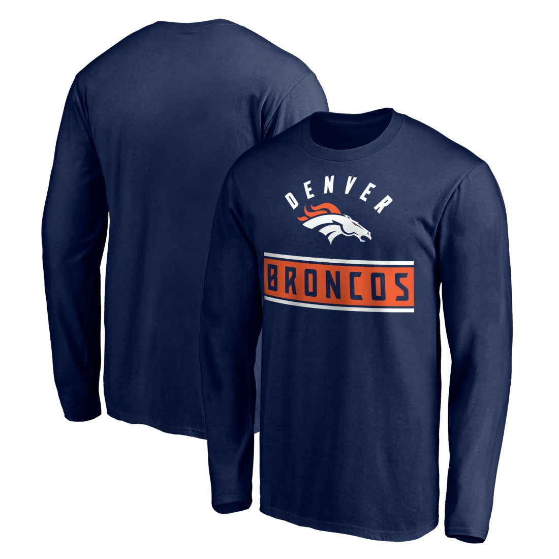 Denver Broncos Team Arch Knockout Long Sleeve T-Shirt - Navy online