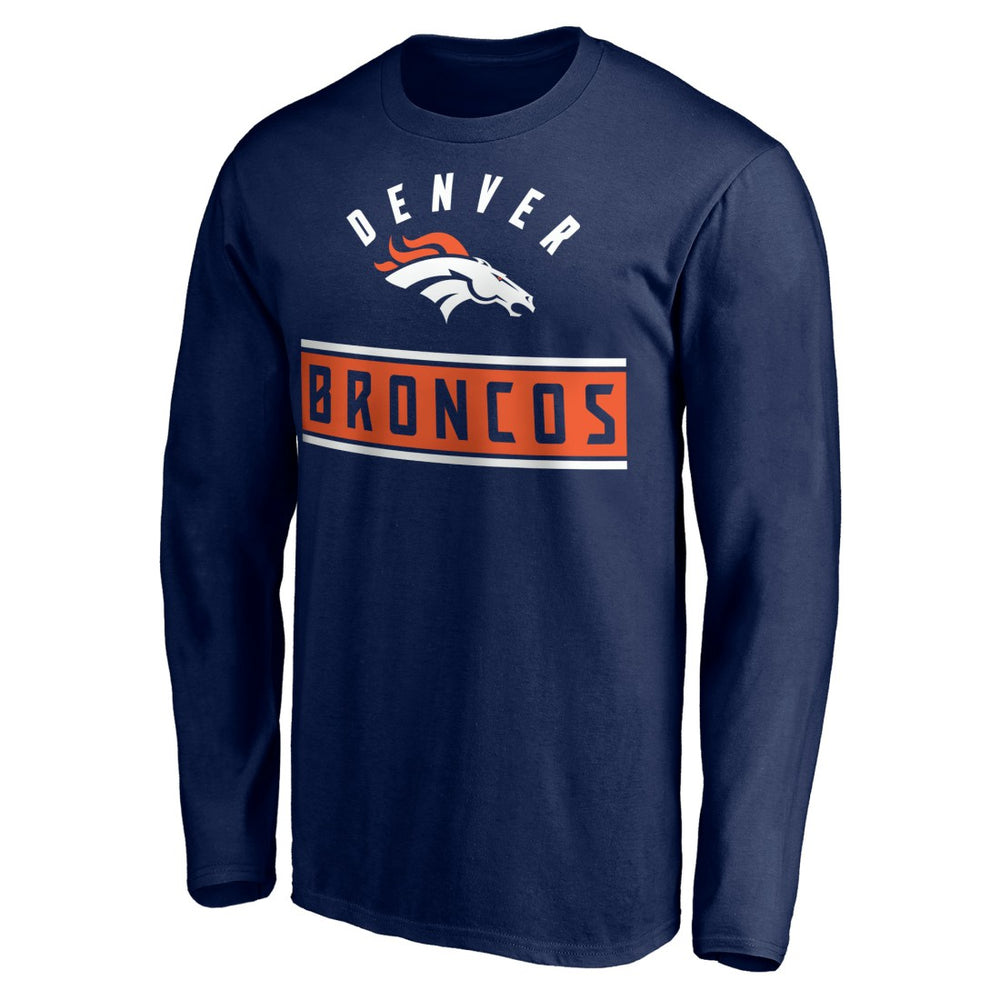 Denver Broncos Team Arch Knockout Long Sleeve T-Shirt - Navy online