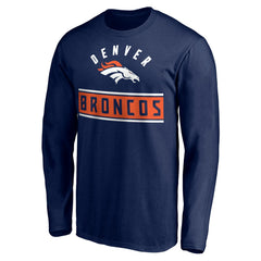 Denver Broncos Team Arch Knockout Long Sleeve T-Shirt - Navy online