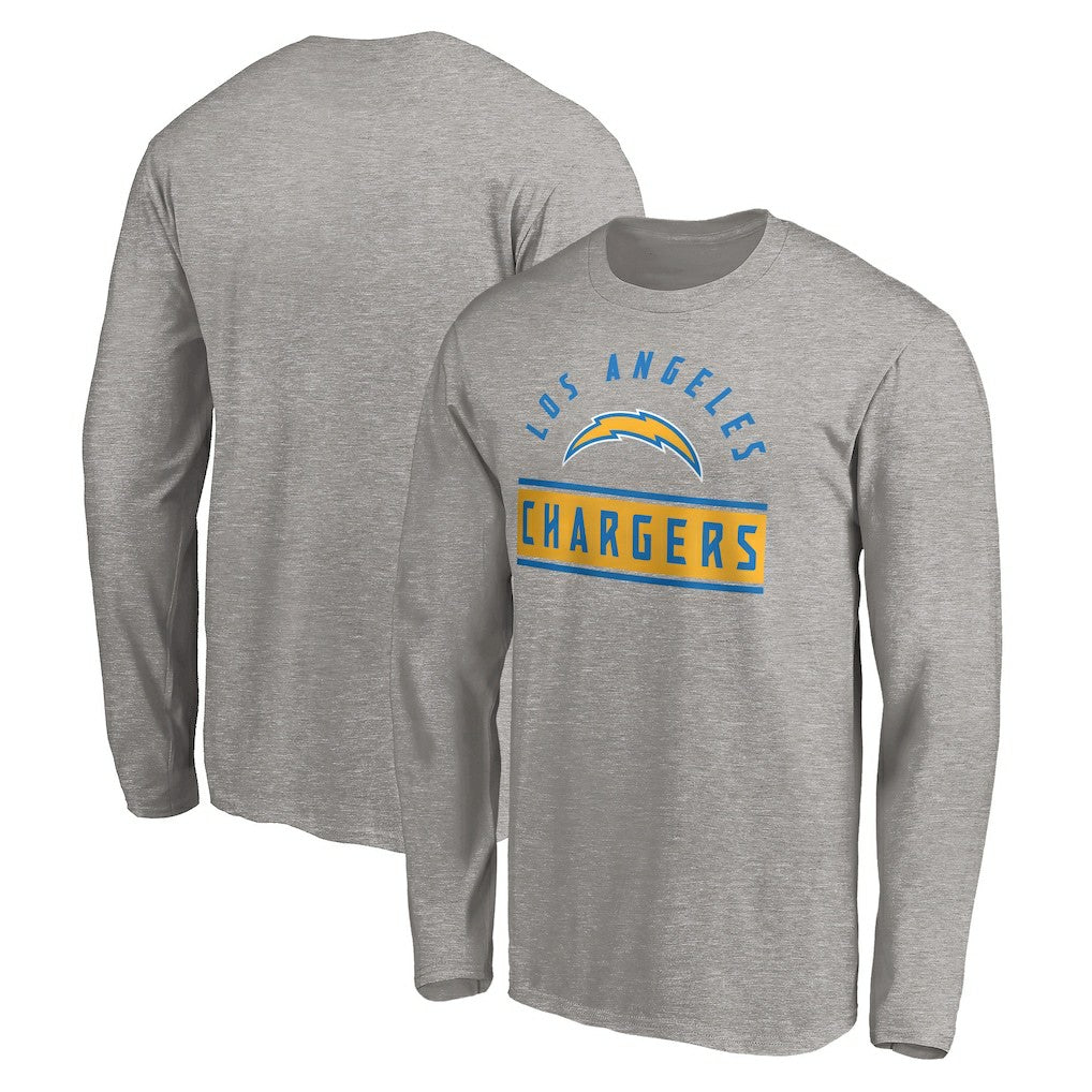 Los Angeles Chargers Team Arch Knockout Long Sleeve T-Shirt - Heather Gray discount
