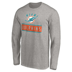 Miami Dolphins Team Arch Knockout Long Sleeve T-Shirt - Heather Gray discount
