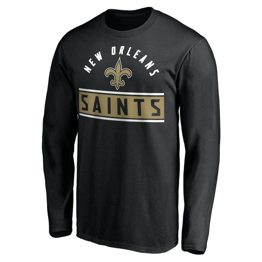 New Orleans Saints Team Arch Knockout Long Sleeve T-Shirt - Black for sale