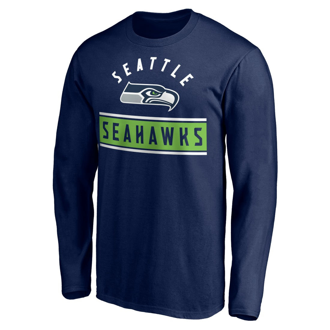 Seattle Seahawks Team Arch Knockout Long Sleeve T-Shirt - College Navy on sale