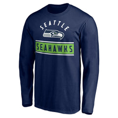 Seattle Seahawks Team Arch Knockout Long Sleeve T-Shirt - College Navy on sale