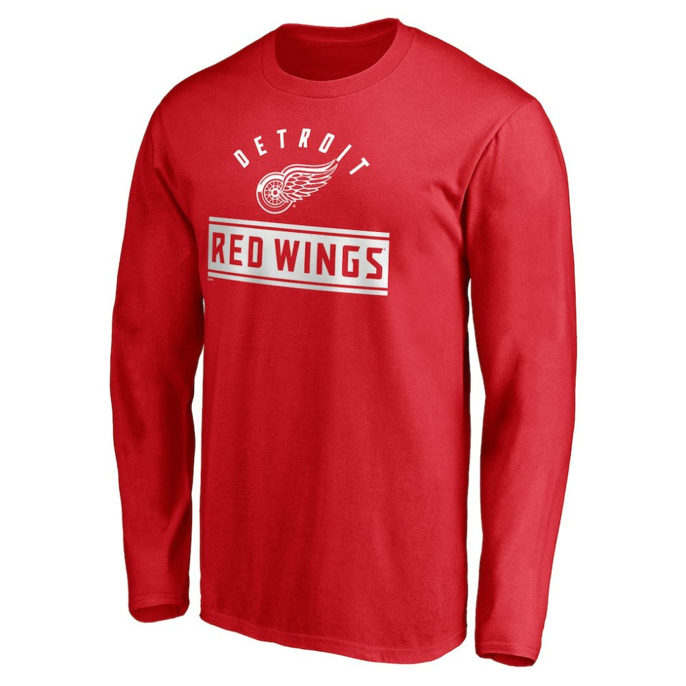 Detroit Red Wings Team Arch Knockout Long Sleeve T-Shirt - Red T-shirts