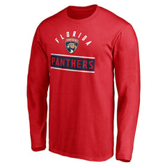 Florida Panthers Team Arch Knockout Long Sleeve T-Shirt - Red T-shirts