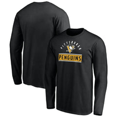 Pittsburgh Penguins Team Arch Knockout Long Sleeve T-Shirt - Black T-shirts