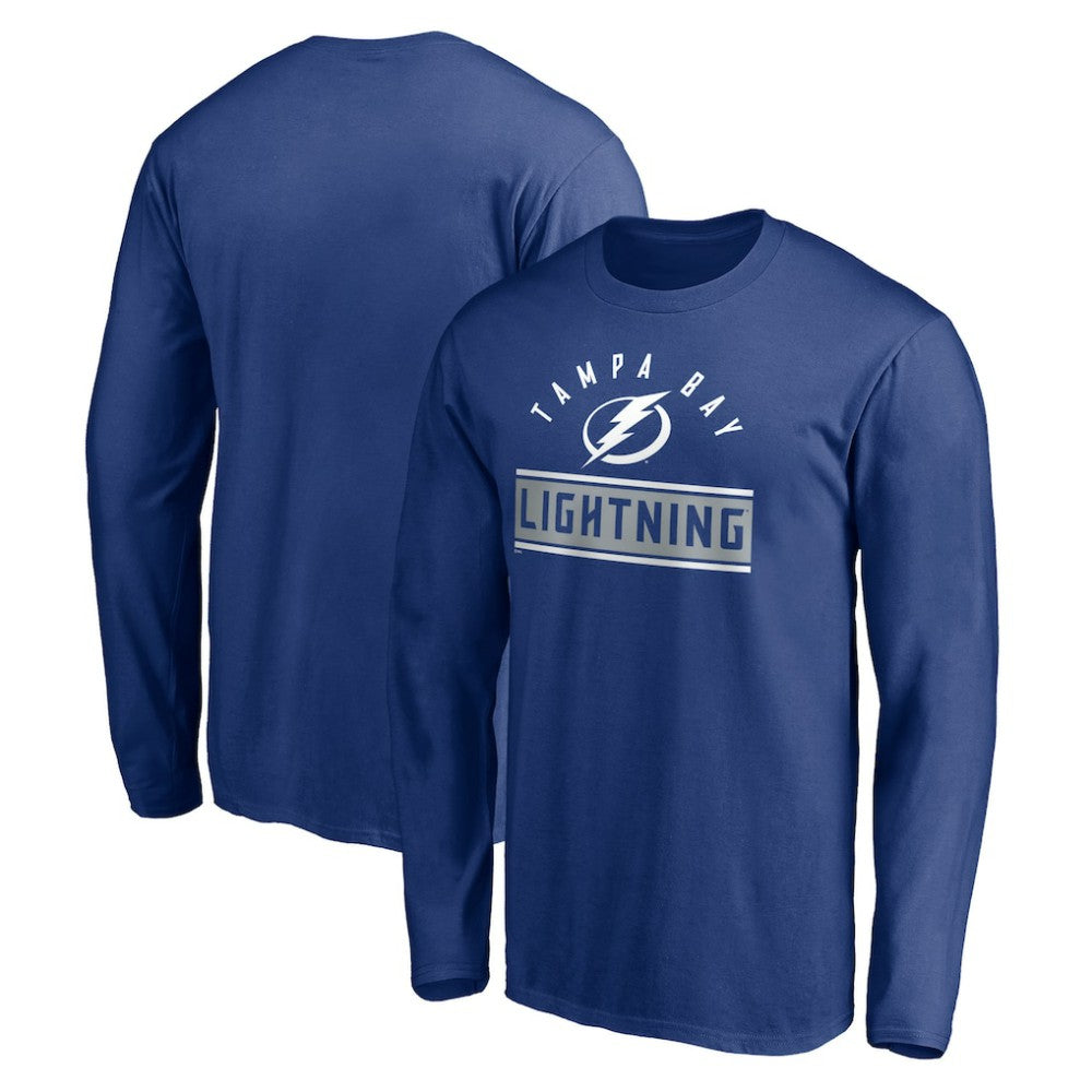 Tampa Bay Lightning Team Arch Knockout Long Sleeve T-Shirt - Blue T-shirts