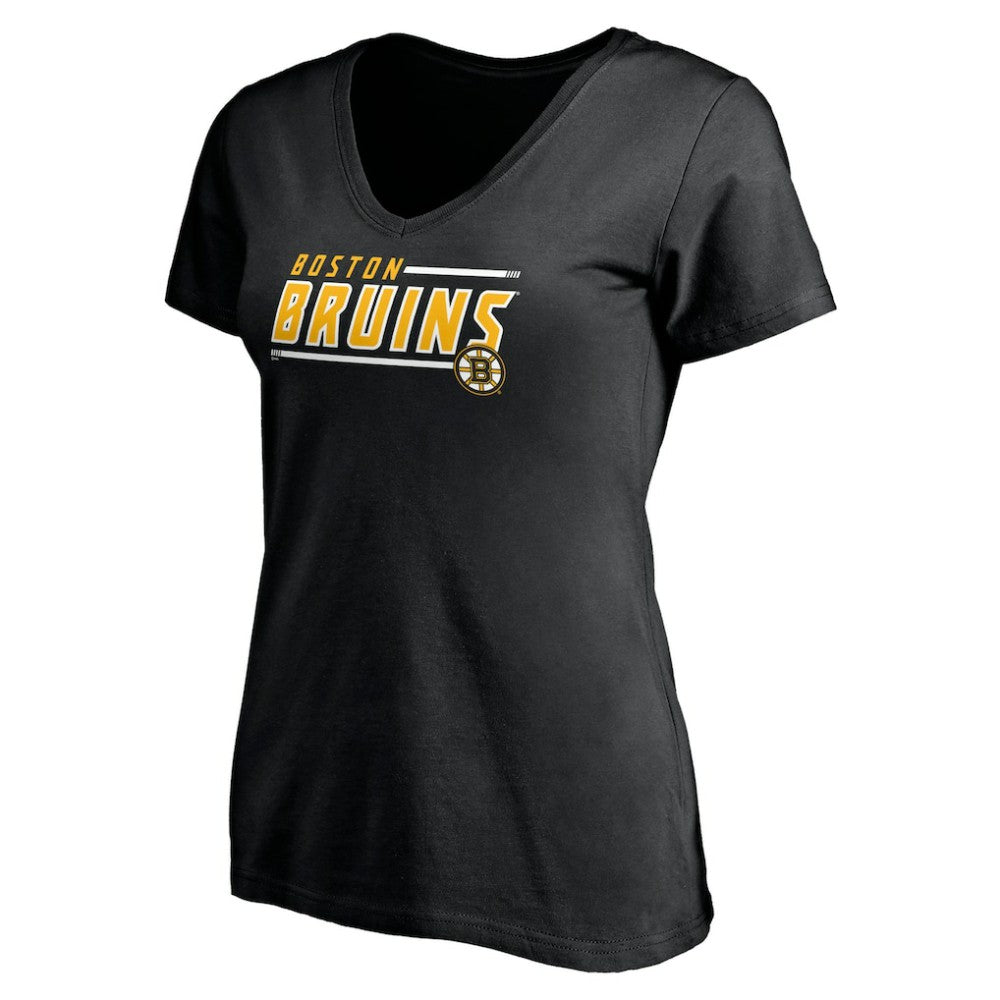 Boston Bruins Women's Mascot In Bounds V-Neck T-Shirt - Black T-shirts