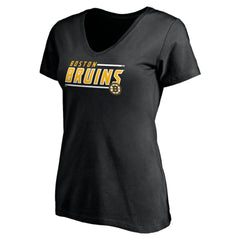 Boston Bruins Women's Mascot In Bounds V-Neck T-Shirt - Black T-shirts