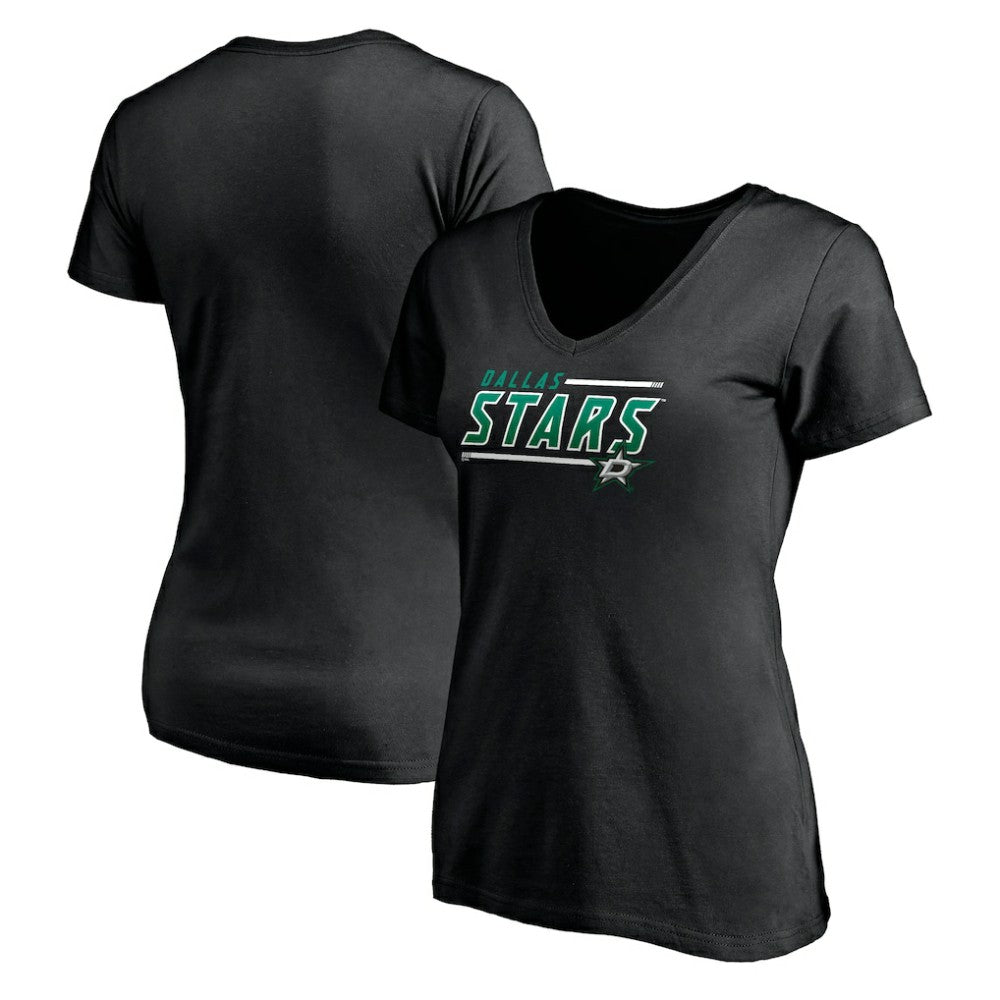 Dallas Stars Women's Mascot In Bounds V-Neck T-Shirt - Black T-shirts