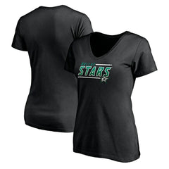 Dallas Stars Women's Mascot In Bounds V-Neck T-Shirt - Black T-shirts