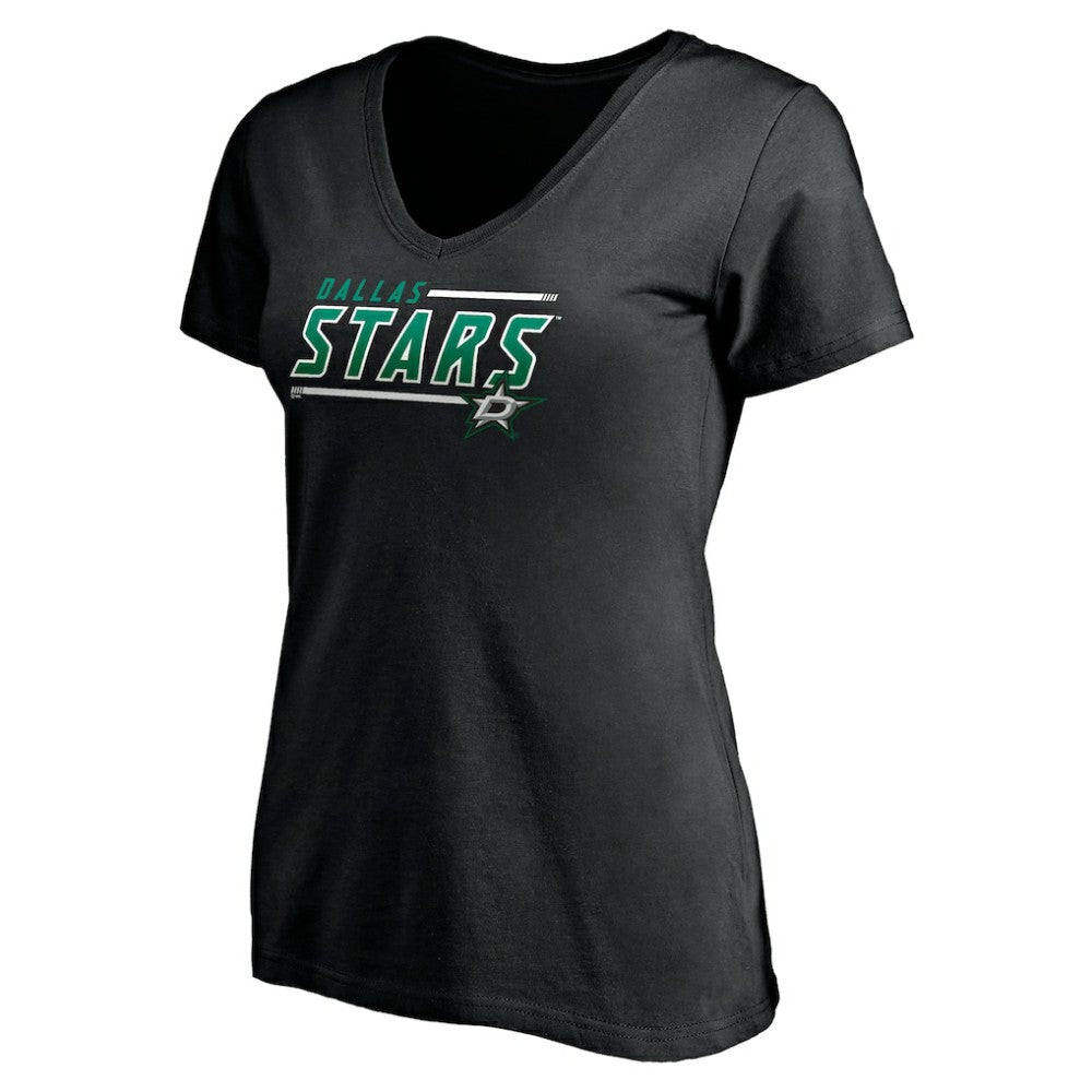 Dallas Stars Women's Mascot In Bounds V-Neck T-Shirt - Black T-shirts