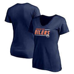 Edmonton Oilers Women's Mascot In Bounds V-Neck T-Shirt - Navy T-shirts