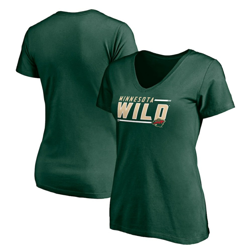 Minnesota Wild Women's Mascot In Bounds V-Neck T-Shirt - Green T-shirts