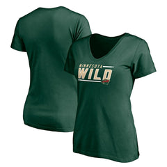 Minnesota Wild Women's Mascot In Bounds V-Neck T-Shirt - Green T-shirts