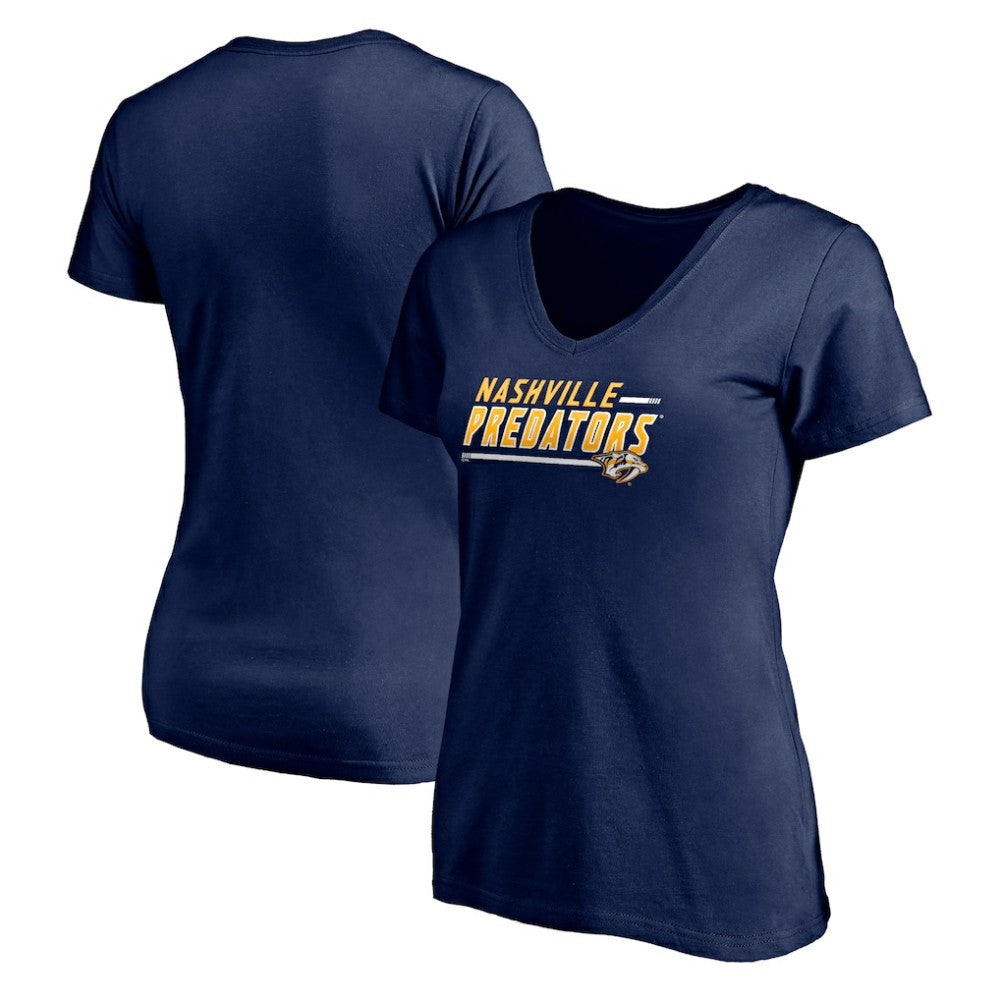 Nashville Predators Women's Mascot In Bounds V-Neck T-Shirt - Navy T-shirts