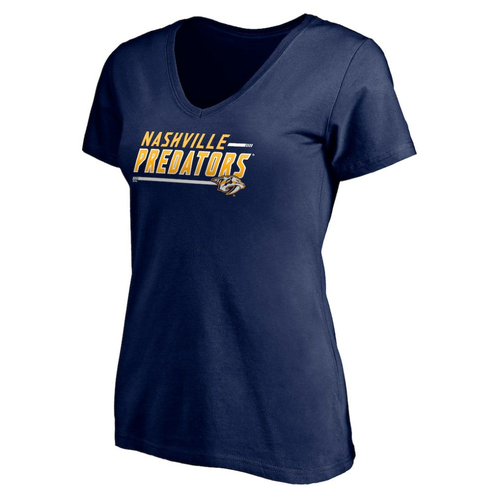 Nashville Predators Women's Mascot In Bounds V-Neck T-Shirt - Navy T-shirts