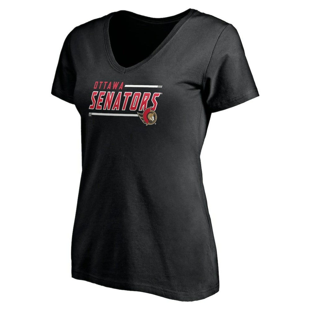 Ottawa Senators Women's Mascot In Bounds V-Neck T-Shirt - Black T-shirts