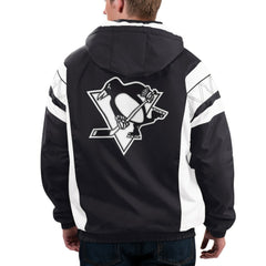 Pittsburgh Penguins Starter x NHL Black Ice Home Team Half-Zip Pullover Hoodie - Black/White Hoodies