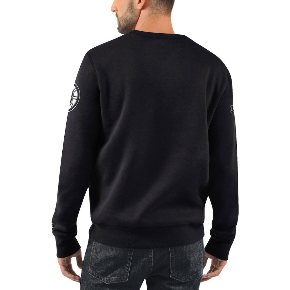 Boston Bruins Starter x NHL Black Ice Cross Check Pullover Sweatshirt - Black Sweatshirts