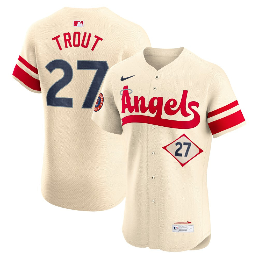 Mike Trout Los Angeles Angels City Connect Elite Player Jersey Cream