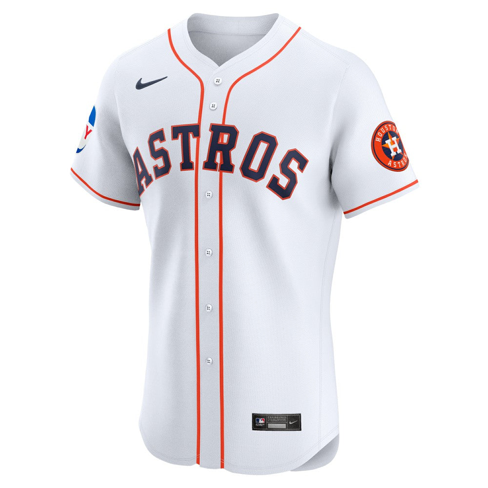 Houston Astros Home Elite Patch Jersey White