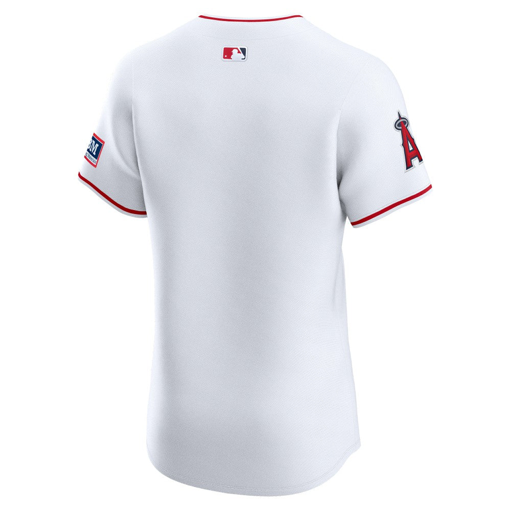 Los Angeles Angels Home Elite Patch Jersey White
