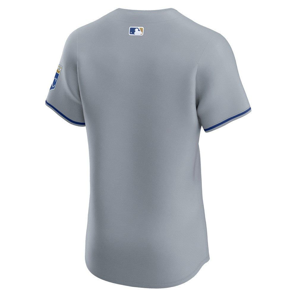 Kansas City Royals Road Vapor Premier Elite Patch Jersey Gray