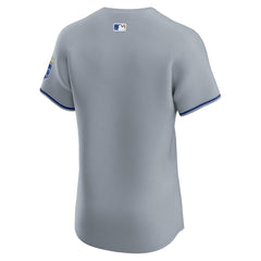 Kansas City Royals Road Vapor Premier Elite Patch Jersey Gray