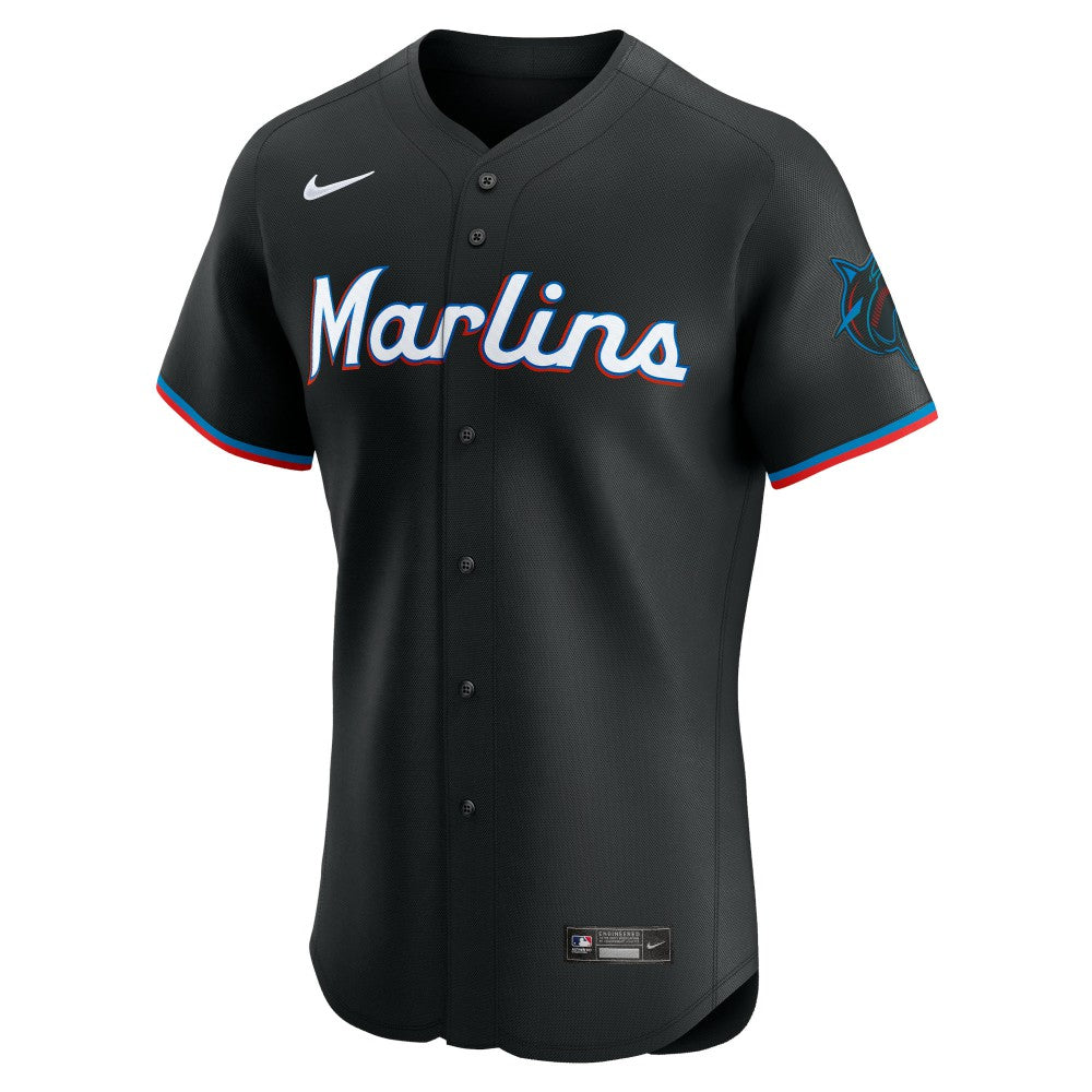 Miami Marlins Alternate Vapor Premier Elite Patch Jersey Black