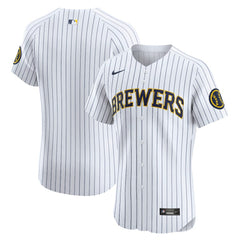 Milwaukee Brewers Alternate Vapor Premier Elite Patch Jersey White