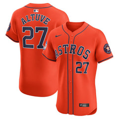Jose Altuve Houston Astros Alternate Elite Sponsor Patch Player Jersey Orange