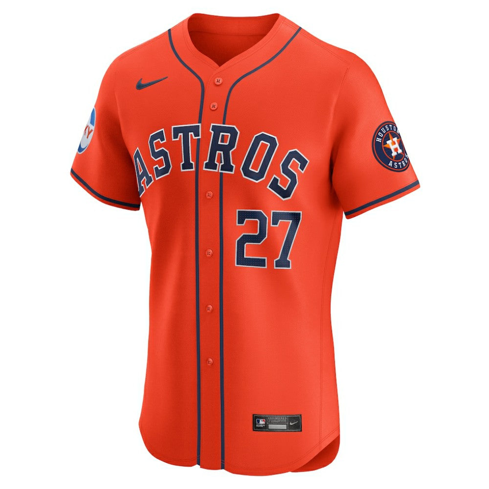 Jose Altuve Houston Astros Alternate Elite Sponsor Patch Player Jersey Orange