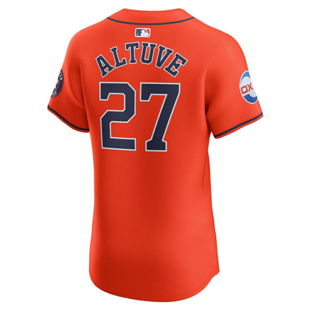 Jose Altuve Houston Astros Alternate Elite Sponsor Patch Player Jersey Orange