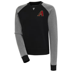 Arizona Diamondbacks Antigua Women's Flier Bunker Tri-Blend Pullover Sweatshirt Black/White