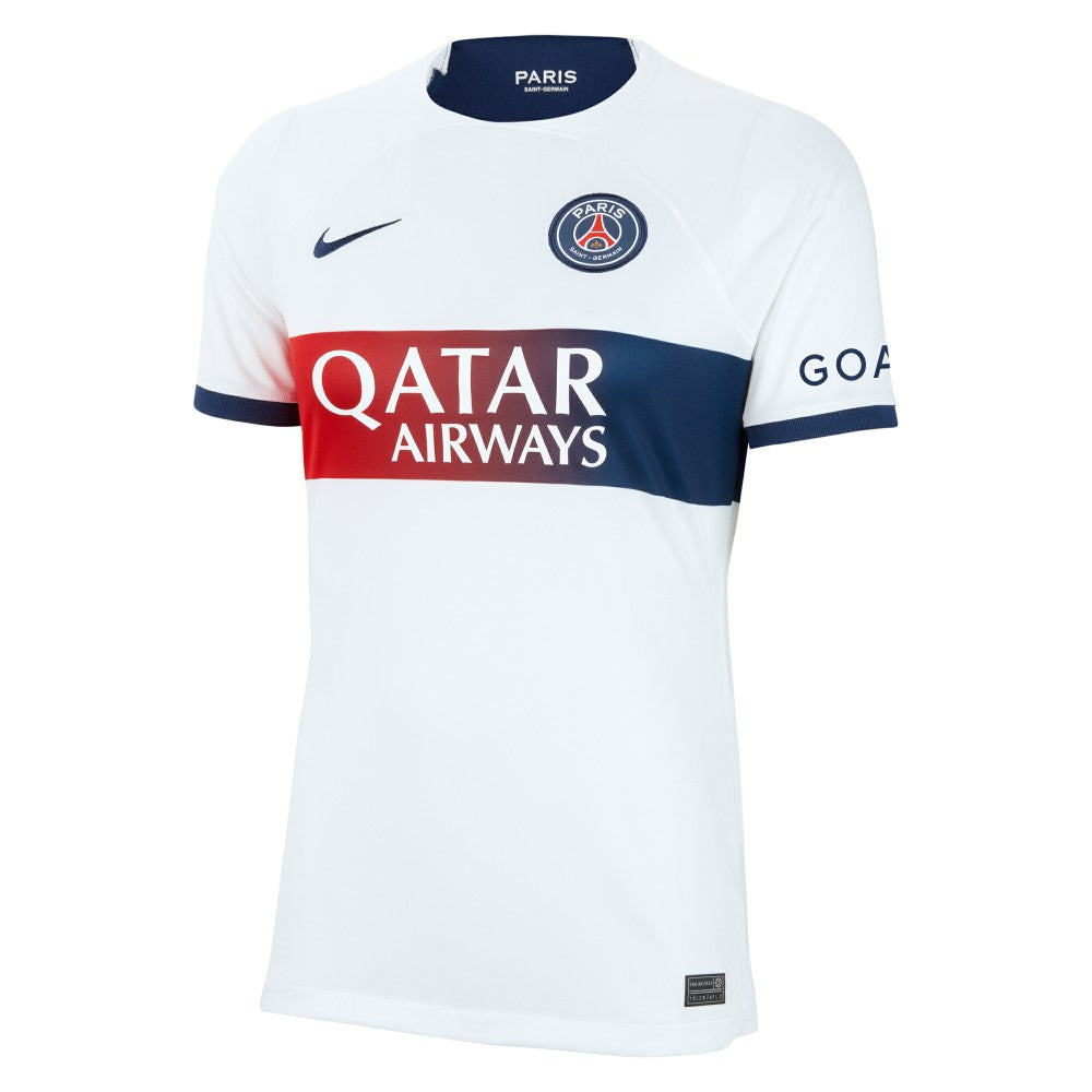 Kylian Mbappe Paris Saint-Germain Women's 2023/24 Away Stadium Replica Player Jersey - White discount