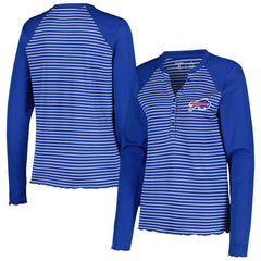 Buffalo Bills Antigua Women's Maverick Waffle Henley Long Sleeve T-Shirt - Royal discount