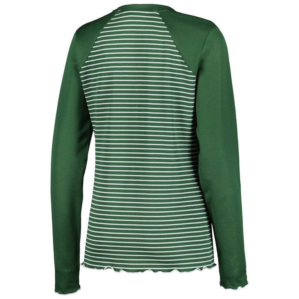 Green Bay Packers Antigua Women's Maverick Waffle Henley Long Sleeve T-Shirt - Green on sale