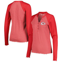 Kansas City Chiefs Antigua Women's Maverick Waffle Henley Long Sleeve T-Shirt - Red for sale