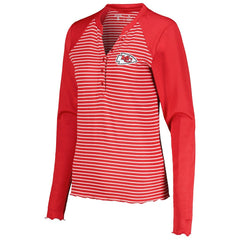 Kansas City Chiefs Antigua Women's Maverick Waffle Henley Long Sleeve T-Shirt - Red for sale