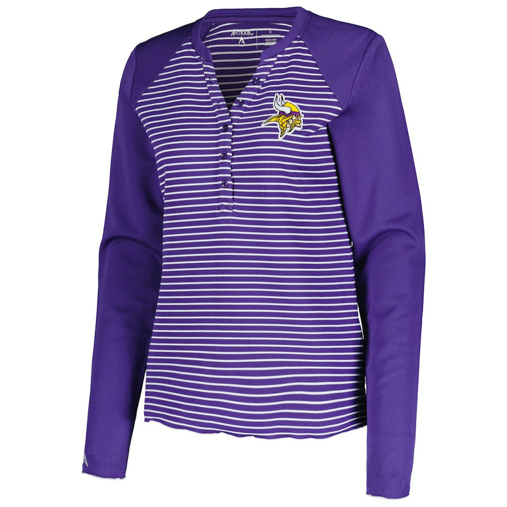 Minnesota Vikings Antigua Women's Maverick Waffle Henley Long Sleeve T-Shirt - Purple discount