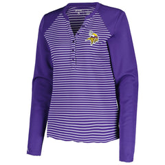 Minnesota Vikings Antigua Women's Maverick Waffle Henley Long Sleeve T-Shirt - Purple discount