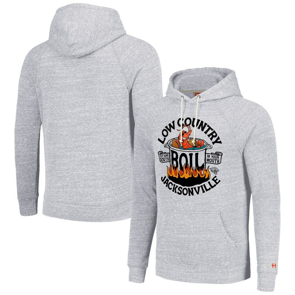 Jacksonville Jaguars Homage Unisex NFL x Guy Fieri’s Flavortown Tri-Blend Pullover Hoodie - Ash on sale
